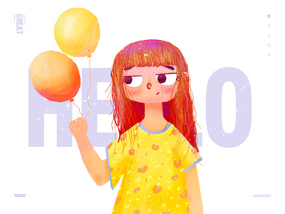 Character02 character design girl hand painted people ui ux yellow