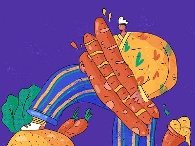 New attempt-food boy character color design hand painted illustration ui ux yellow