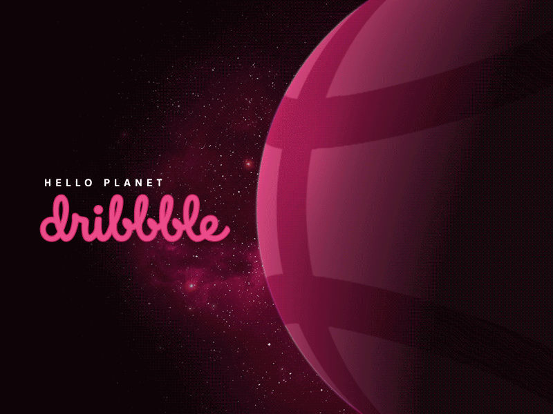 Hello Dribbble debut dribbble first shot illustration planet thanks