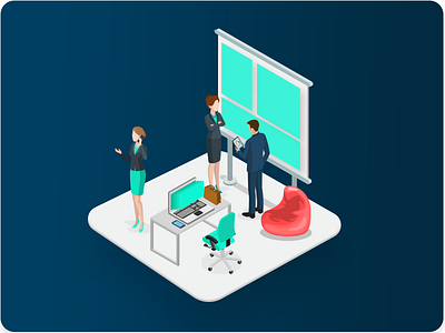 Isotrations business dimensional graph graphic illustration isometric people