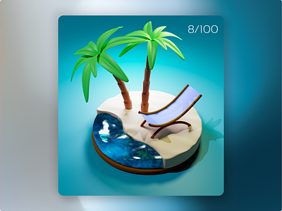 Blender Beach Scene blender blender 3d blender design card card design digital product design maya 3d