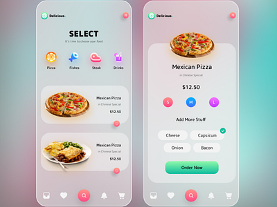 Food Delivery App UX/UI food app food delivery food delivery app modern app design pizza delivery pizza delivery app restaurant app ux