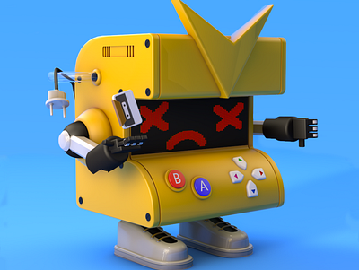 Robot in Physical Render #4 3d design lowpoly render