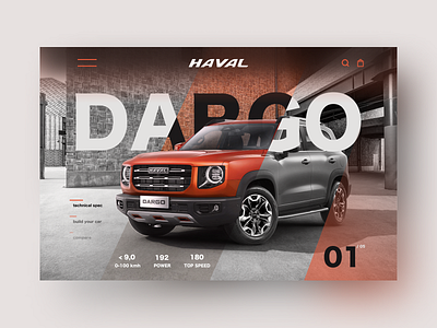 Car Website Haval Landing Page branding car design landing mainpage page ui ux vehicle web website