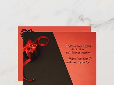 Elegant Love Happy New Year Postcard