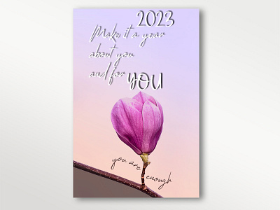 2023 Resolution Postcard 2023 adobe photoshop bloom blooming card design dreams flower goals growing inspiration life motivation postcard quote resolutions rose stationery you