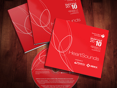 HeartSounds cd curve heart illustration interactive line red sleeve