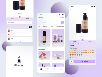 Beauty App - Skincare Cosmetics app cosmetics interface moblie skincare ui ui design ux uxui