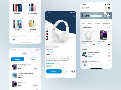 Electronic Mobile App airpods andriod clean design devices e commercce e store elctronic interface ios iphone minimal mobile store modern phone technology ui ux uxui