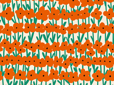 Summer Retro Flower Pattern design graphic design illustration pattern