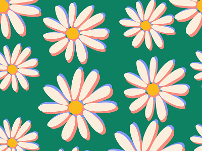 Summer Retro Flower Pattern