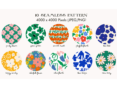 Summer Retro Flower Pattern