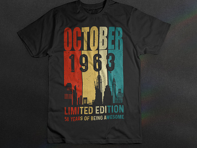 October 1963 T-shirt Design art best t shirt custom t shirt design funny t shirt hand drawn t shirt design typography vector