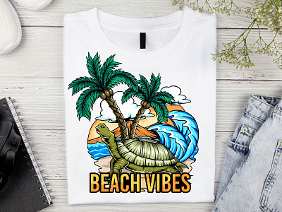 Beach Vibes T-shirt Design art beach beach vibes beach vibes t shirt design best t shirt custom t shirt hand drawn vector vibes vibes t shirt design