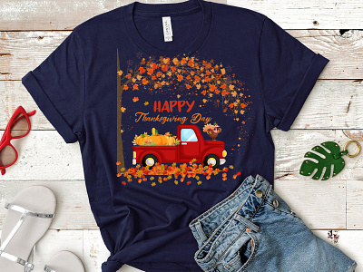 Happy Thanksgiving Day T-shirt Design autumn quote best t shirt fall funny t shirt graphic design t shirt design thanksgiving turkey typography t shirt vector