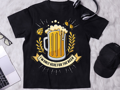 Beer T-shirt Design beer beer t shirt branding funny t shirt graphic design hand drawn t shirt design typography t shirt vector