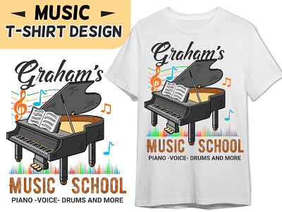 Music School T-shirt Design best t shirt custom t shirt design educator funny t shirt music music school t shirt design teacher typography t shirt vector