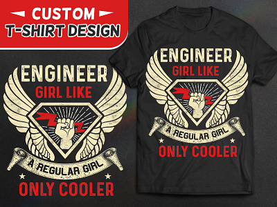 Engineer Girl Like T-shirt Design best t shirt custom t shirt design engineer engineer girl funny t shirt girl like hand drawn illustration t shirt design vector