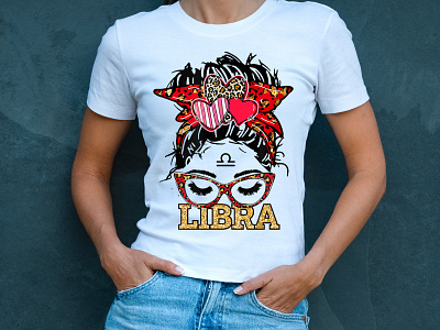 Libra Zodiac Signs T-shirt Design best t shirt custom t shirt design funny t shirt hand drawn illustration leo libra t shirt design vector zodiac