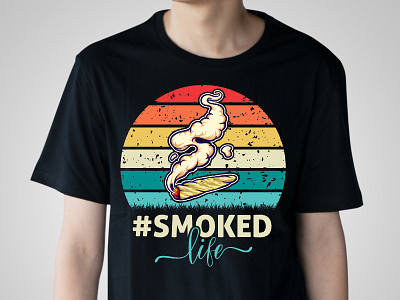 Smoked life T-shirt Design best t shirt custom t shirt design funny t shirt hand drawn illustration smoked smoked life t shirt design vector