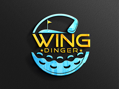 WING DINGER LOGO DESIGN business logo creative logo food logo design graphic design illustration simple logo vector
