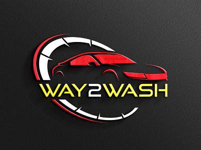 WAY2WASH BEST (LOGO DESING) car creative logo