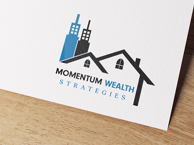 MOMENTUM WEALTH STRATEGIES LOGO DESIGN letter logo logo design