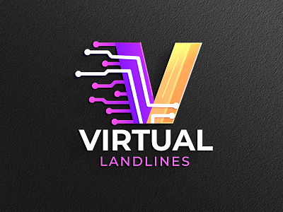 Virtual Landlines Logo Design food logo design