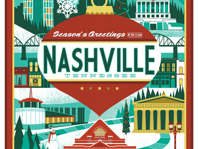 Nashville Holiday design illustration nashville poster