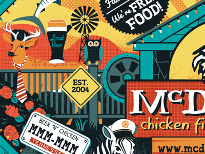 McDougal's Chicken cup design illustration