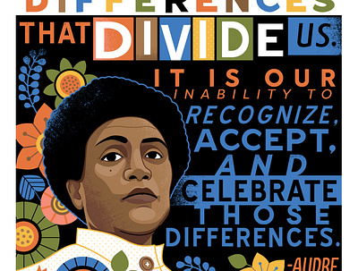 Audre Lorde portrait activist civil rights equality feminist illustration lgbtq portrait poster design