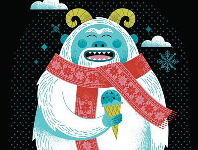 Yeti childrens cold creature illustration kids legend licensing monster pattern sasquatch winter