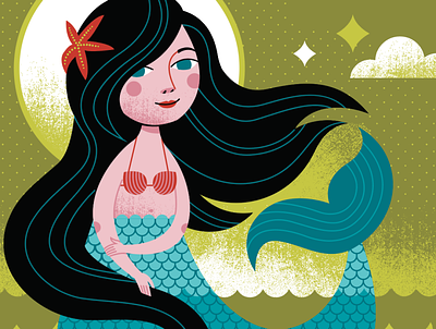 Mermaid aquatic beach character character design children creature fish girl illustration kids legend licensing mermaid ocean pattern