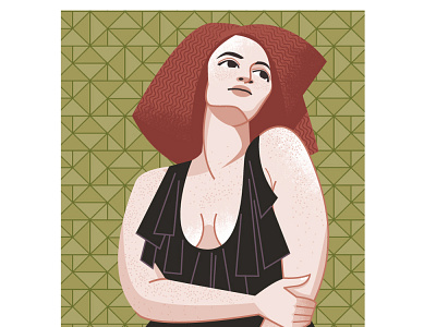 Foxy lady #2 beauty fashion feminity illustration inclusion pattern portrait red head style woman