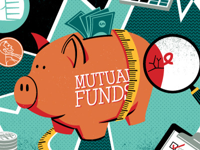 Illustrating Mutual Funds- Riveting stuff! finance illustration limited color money