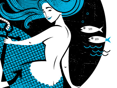 Mermaid 2 color design illustration mermaid