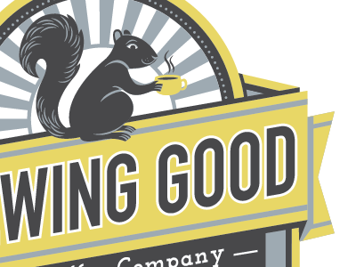 Coffee Co. Logo 3 color branding logo squirrel