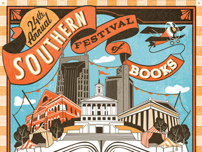 Southern Festival of Books festival illustration poster design
