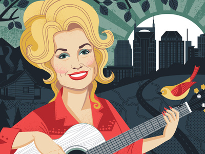 The Queen of Country dolly parton illustration nashville portrait