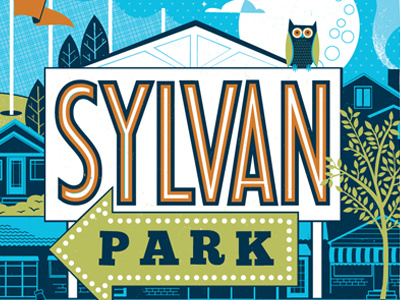 Sylvan Park illustration nashville neighborhood sylvan park