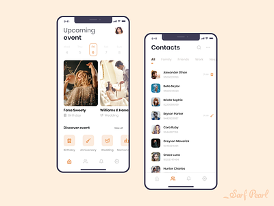 END ENT Reminder app birthday contact design designer dribbble event figma home ios mobile app pddezign reminder sarfpearl settings ui upcoming user ux wedding