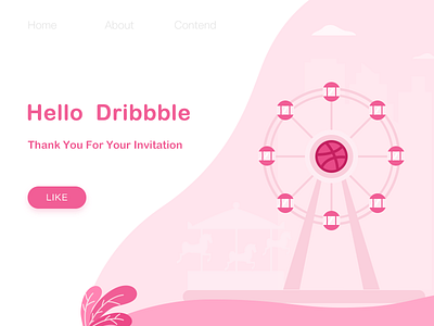 Hello dribbble dribbble ferriswheel hello pink ps