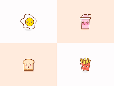 Food Icons cute flat food icon illustration