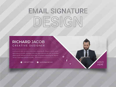 Modern Email signature template design 3d animation banner branding brochure business card flyer graphic design logo motion graphics roll up banner social media post design stationery ui