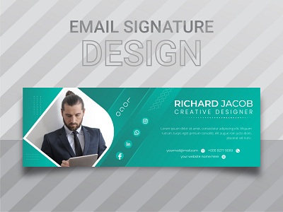 Email signature template design 3d animation banner branding business card email signature facebook cover flyer graphic design logo logo design luxury fluid luxury mandala motion graphics post design social media post design ui