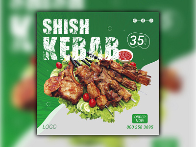 Shish Kebab Food Social Media Post Design