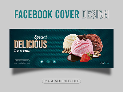 Ice-cream food menu facebook cover template