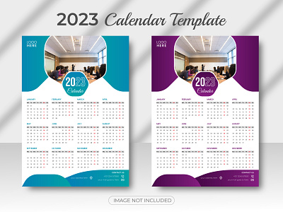 corporate wall calendar design 2023