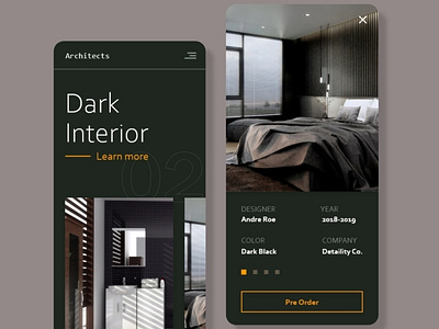 Dark Room Interior- App UI Design