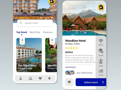 Hotel booking App UI Design